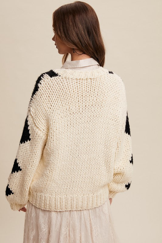 Flower Detail Knit Sweater