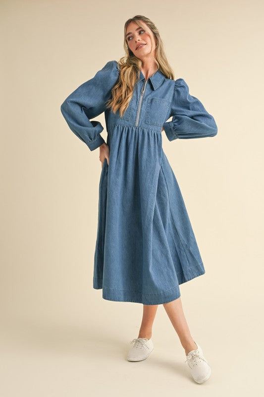 Denim For Days Midi Dress Shop Romey Boutique Denim For Days Midi Dress Shop Romey Boutique